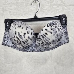 Victoria's Secret Bombshell Plunge Add 2‎ Cups 32C Animal Print Multi-way